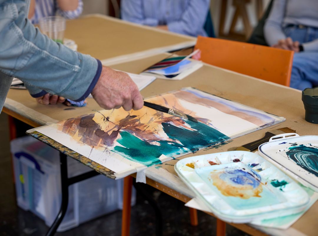 Paul Lewin watercolour painting demonstration